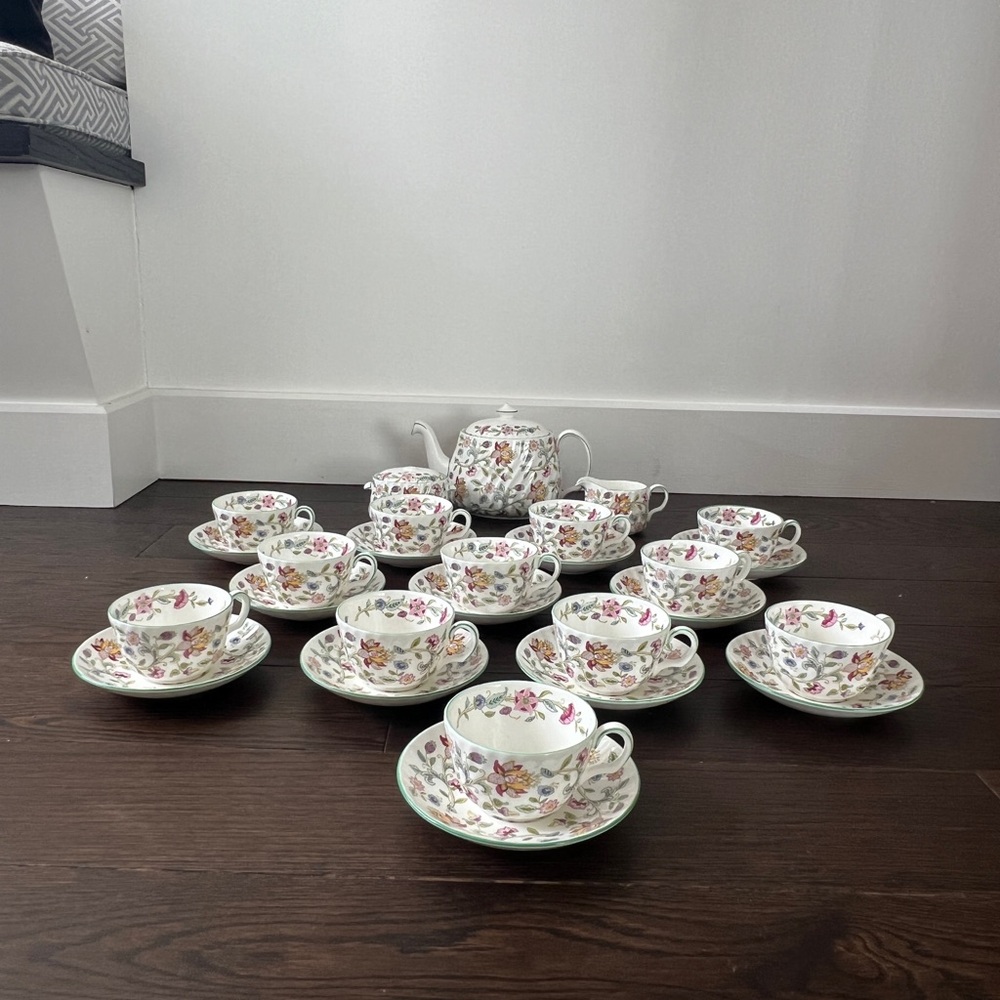 Minton tea set - Haddon Hall print - 12 person service